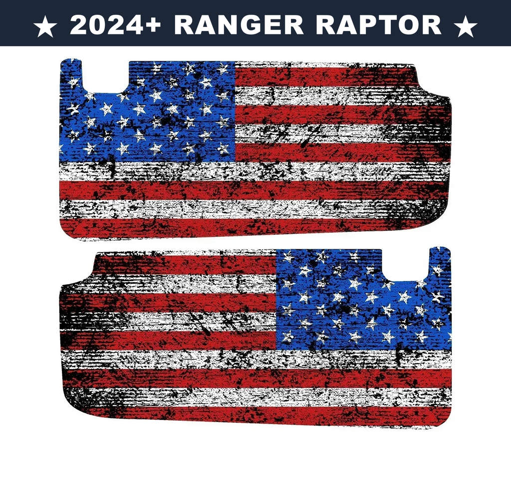Freedom Series Sun Visor Overlays (Printed Series) - 2024+ Ranger Raptor (with Homelink) StickerFab