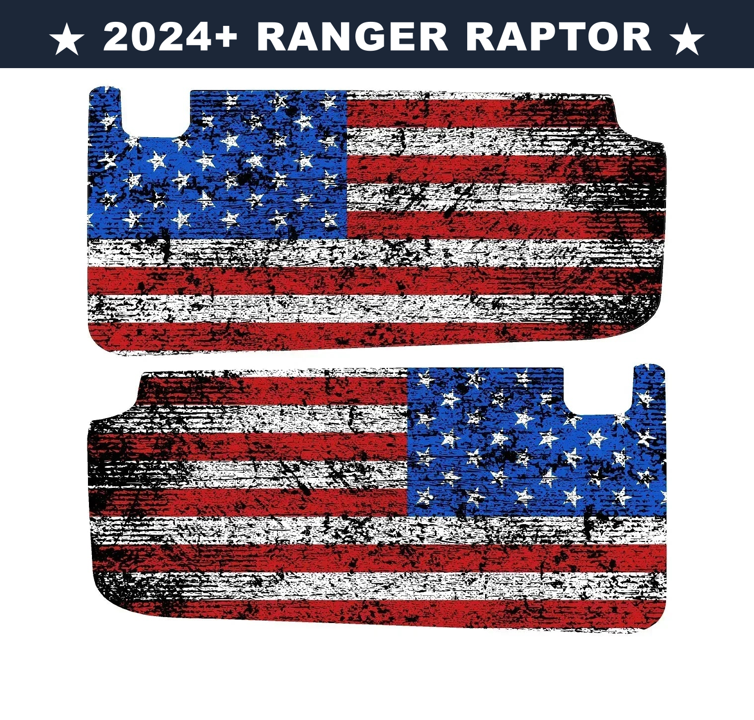 Freedom Series Sun Visor Overlays (Printed Series) - 2024+ Ranger Raptor (with Homelink) StickerFab