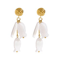 18K gold thread with fish-shaped tassel design exquisite and noble earrings Vera Lux