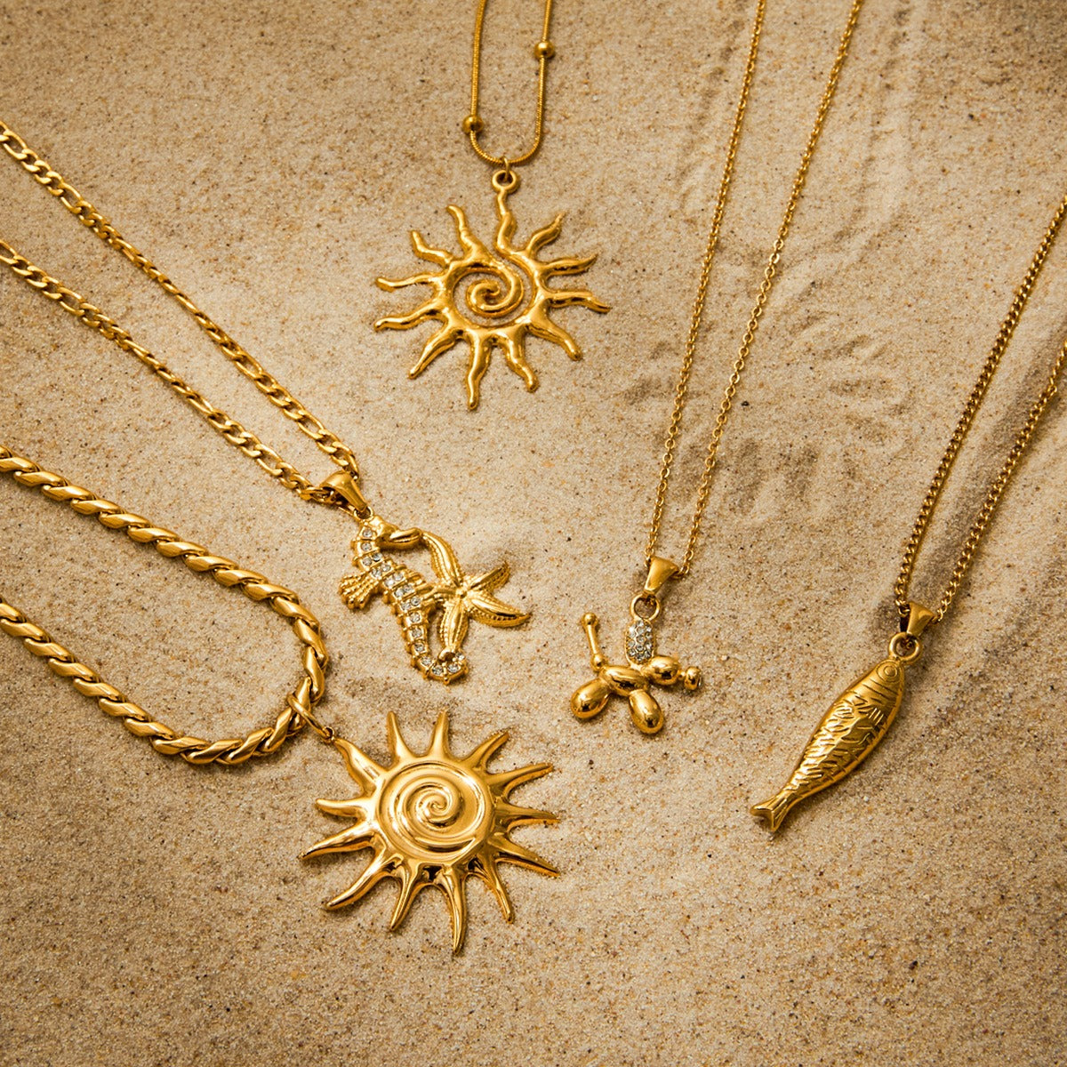 18K gold geometric shape with texture design high-end unique necklace Vera Lux