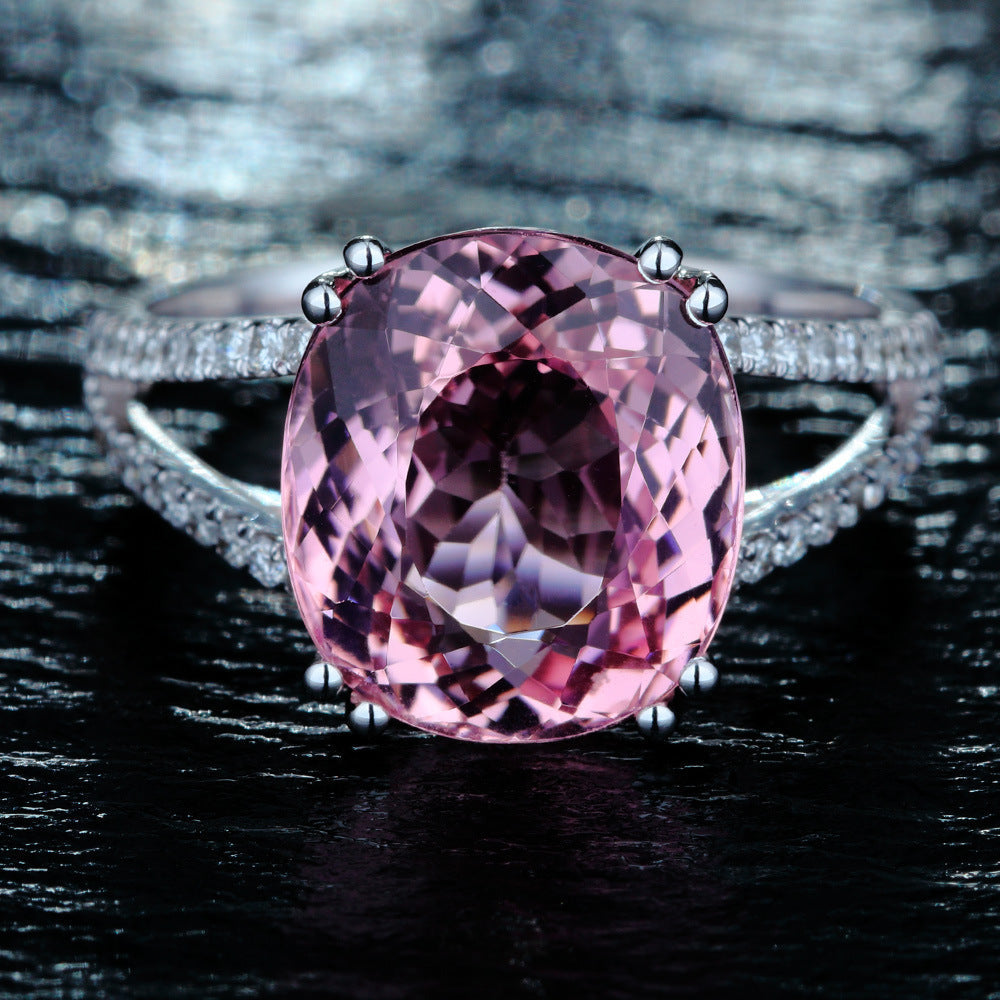 New European  American Fashion Engagement Ring,  Tourmaline Inlaid Jewelry Vera Lux