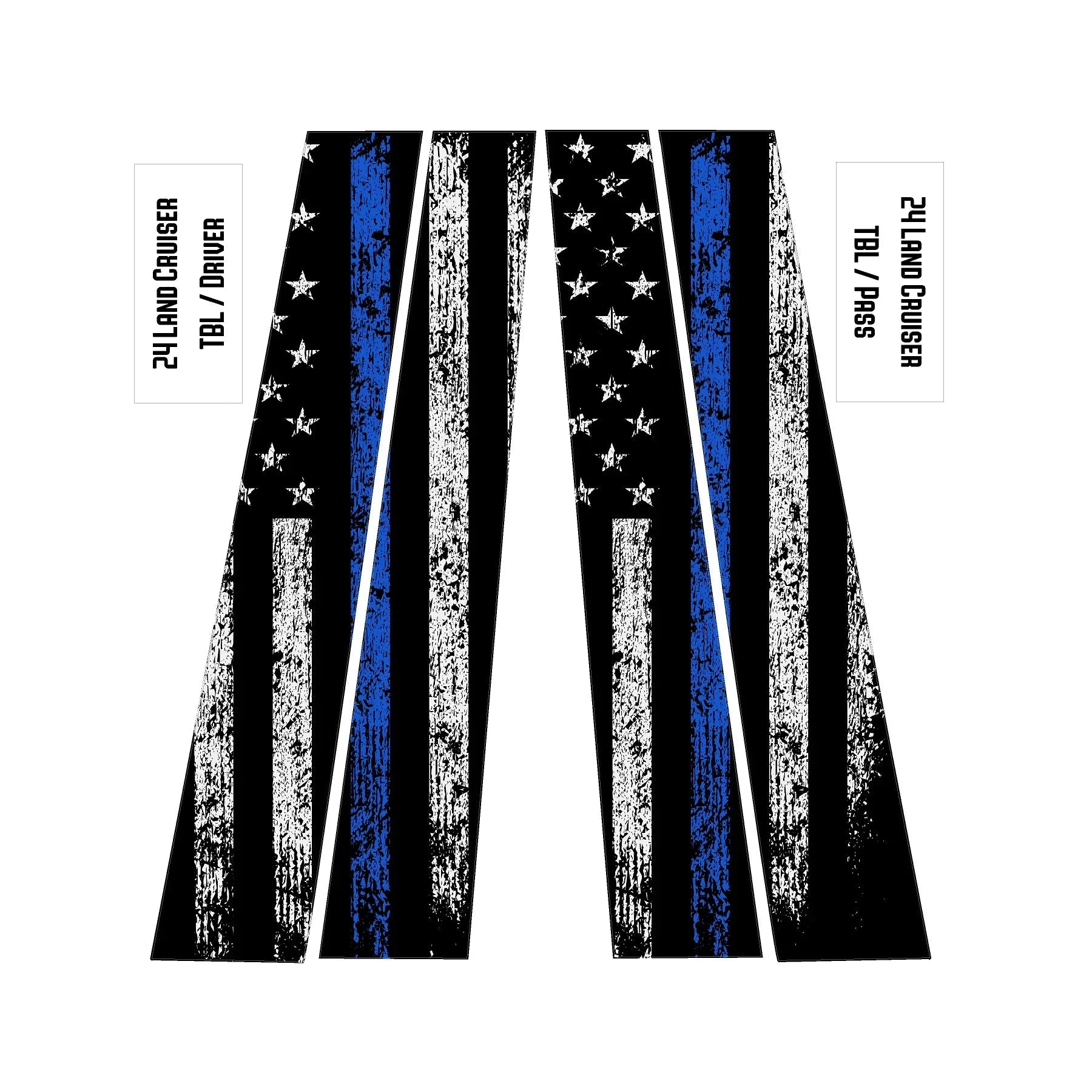 American Flag B Pillar Overlays - 2024+ Land Cruiser / GX 550 StickerFab