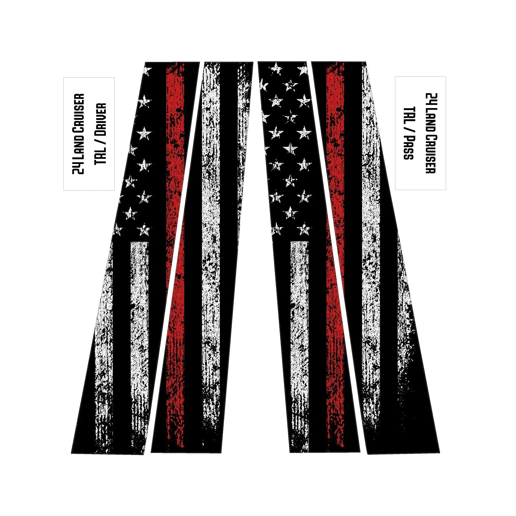 American Flag B Pillar Overlays - 2024+ Land Cruiser / GX 550 StickerFab