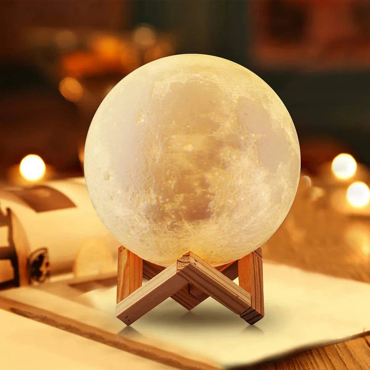 D5 Starry Moon Lamp 8Cm - LED Night Light with Stand, Perfect for Bedroom Decor and Gifts My Store