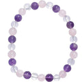 6mm Mixed-Color Stone Bead Elastic Bracelet For Women Vera Lux