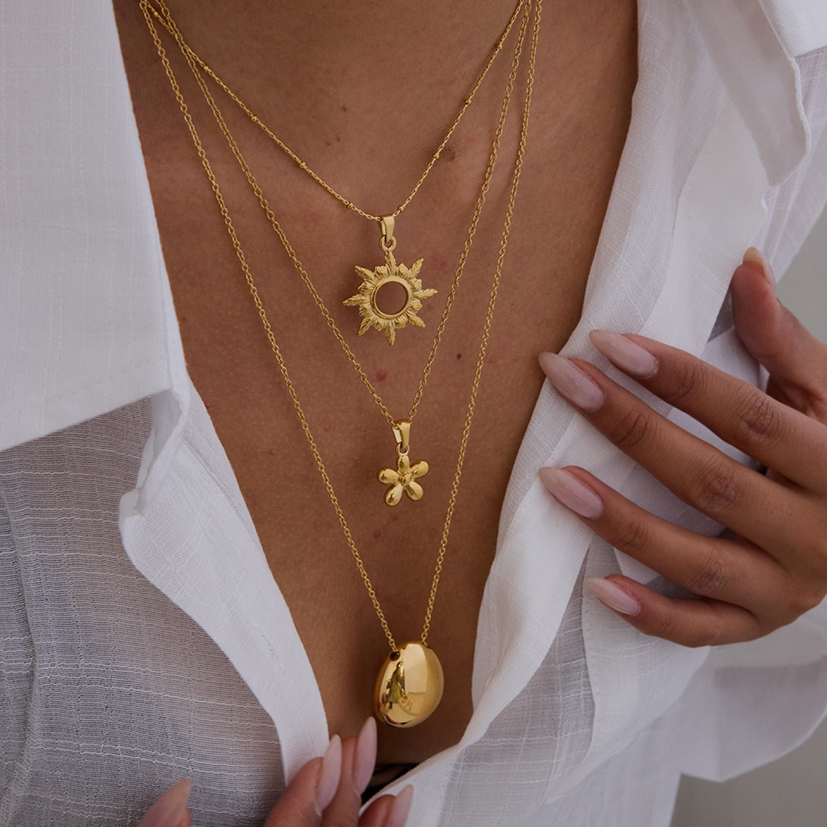 18K Gold Geometric Design Trendy Personality Necklace Vera Lux