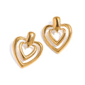 18K gold double-layer heart with hollow design simple and elegant earrings Vera Lux