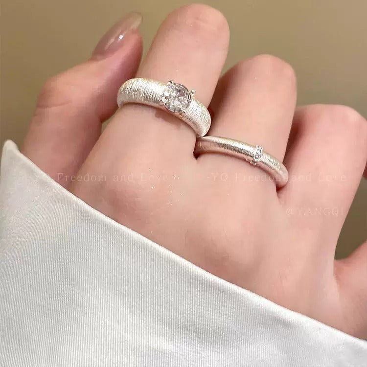 2026 New High-End Sparkling Zircon Brushed Open Ring For Women, Light Luxury Niche Index Finger Ring Vera Lux