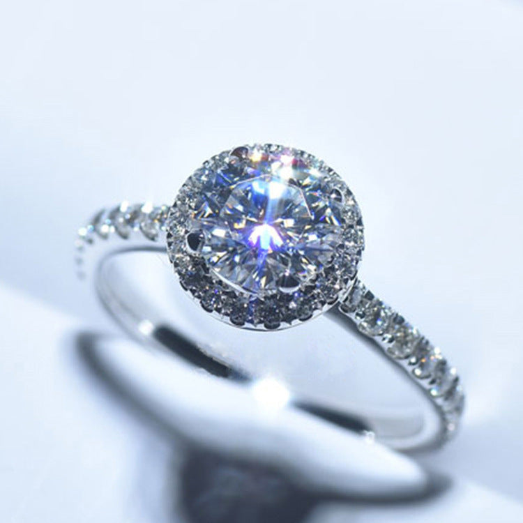 New Simulated Moissanite Ring For Women, INS Style Cluster Zircon Adjustable Band Vera Lux