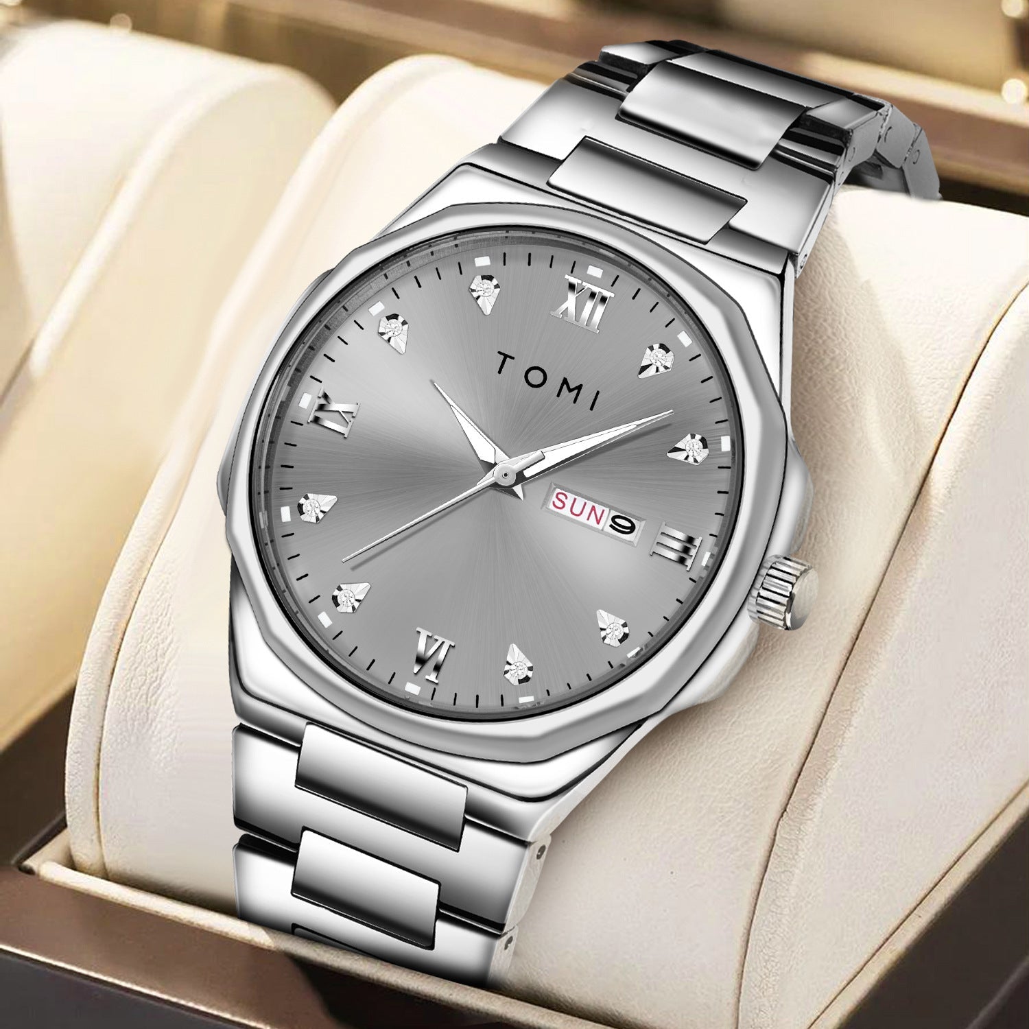 Simple Diamond Encrusted Quartz Watch Fashionable Vera Lux