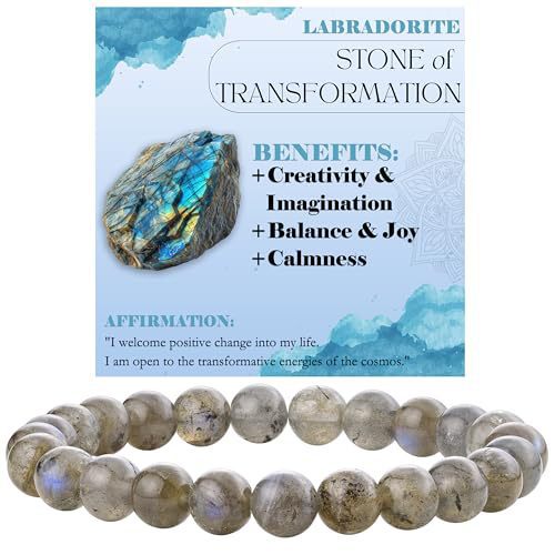 8mm Natural Stone Bead Bracelet White Turquoise Vera Lux