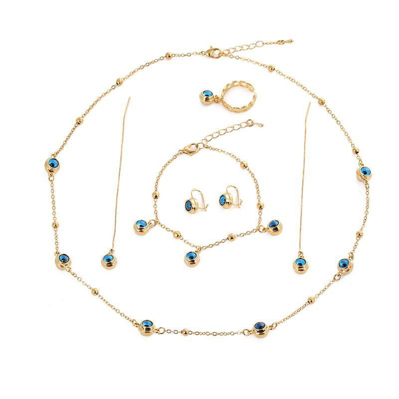 Blue Evil Eye Five Piece Jewelry Set Vera Lux