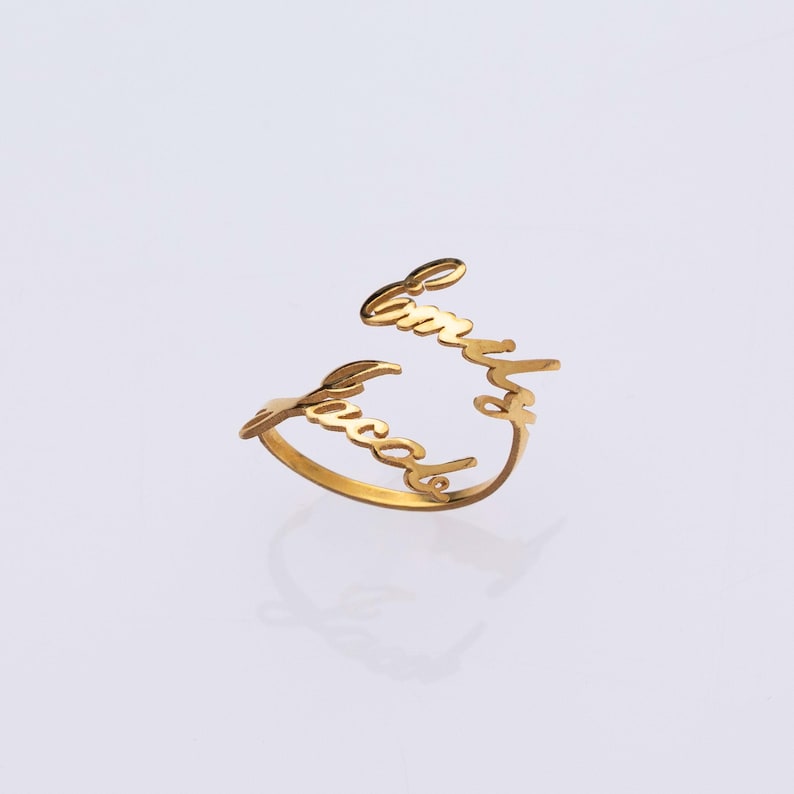 Customized Double Name Open Ring Vera Lux
