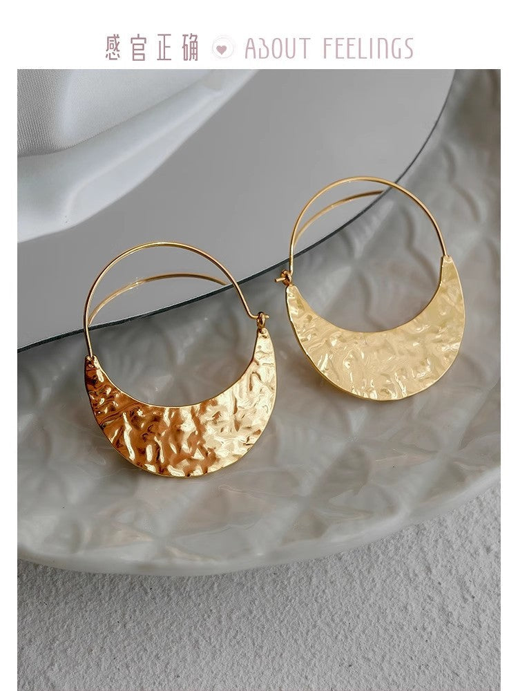 Women's Personalized 18k Gold-Plated Fan-Shaped Earrings Vera Lux
