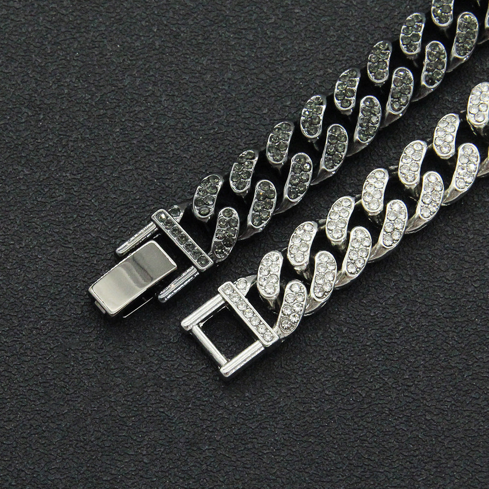 Full Diamond Cuban Chain Necklace Personalized Street Street Dance Motorcycle Men Vera Lux