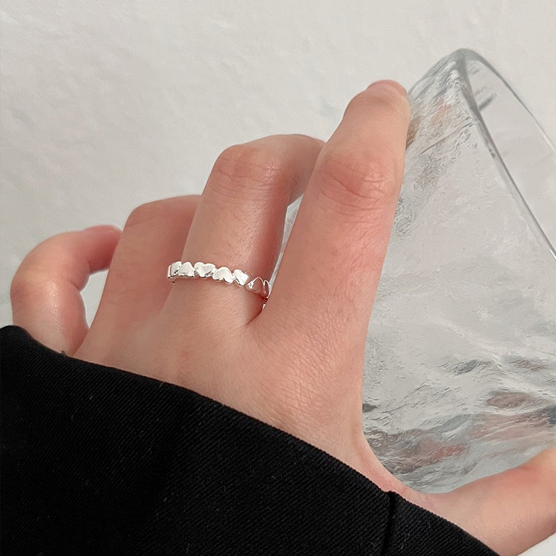 Sweet Heart Stackable Ring For Women, Irregular Unique Heart Shape Adjustable Open Finger Ring, Trendy Forest Style Boho Index Ring Gift Vera Lux