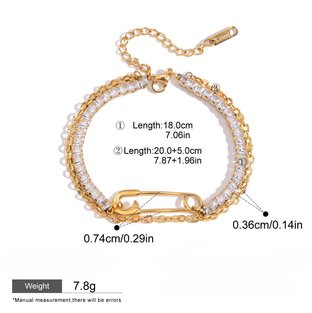 18K gold light luxury high-end zircon bracelet Vera Lux