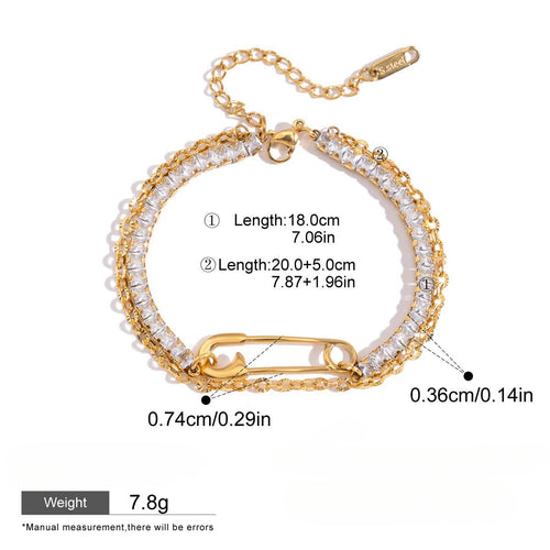 18K gold light luxury high-end zircon bracelet Vera Lux