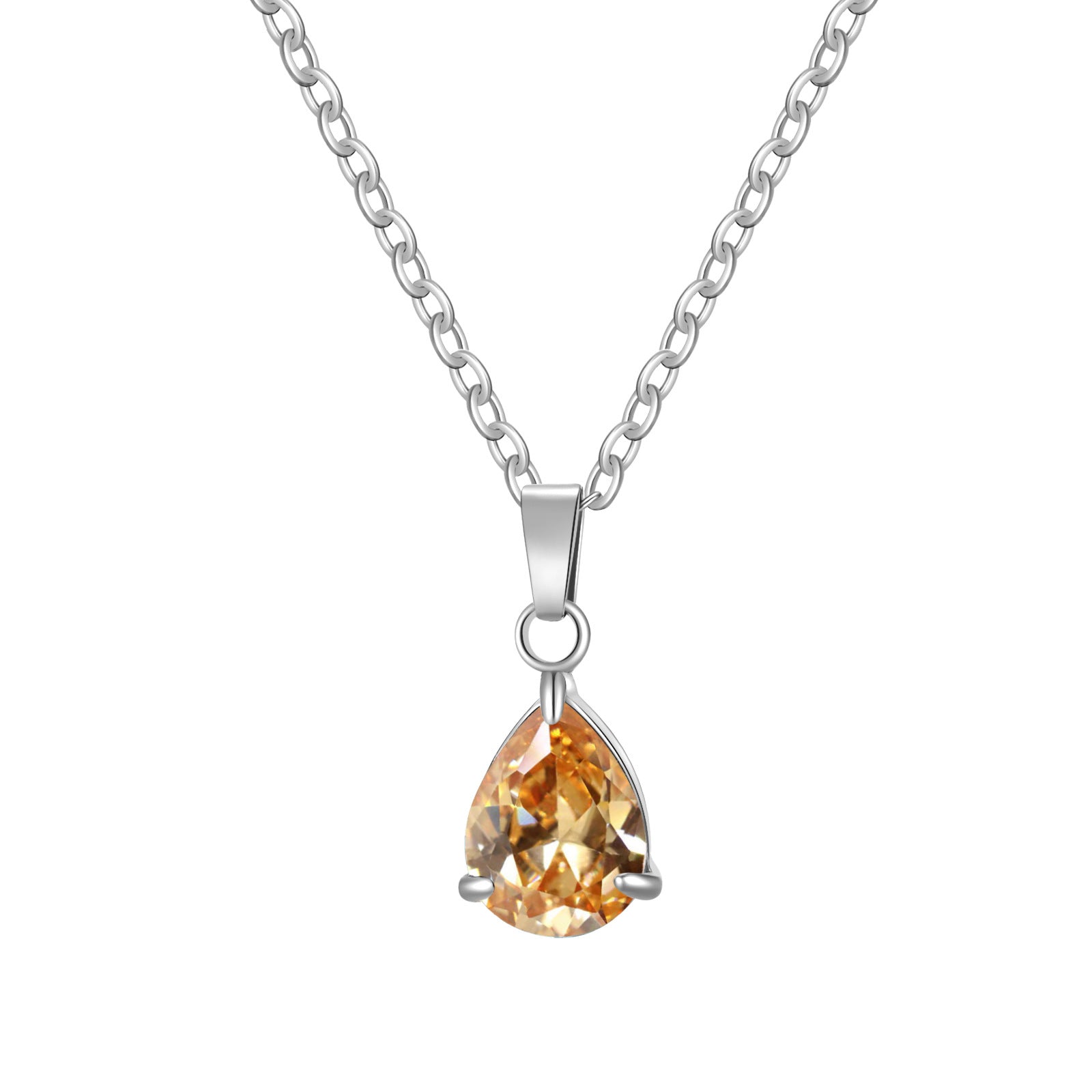 3A Water Drop Zircon Small Pendant Solitaire Pear-Shaped Zircon Womens Clavicle Chain Vera Lux