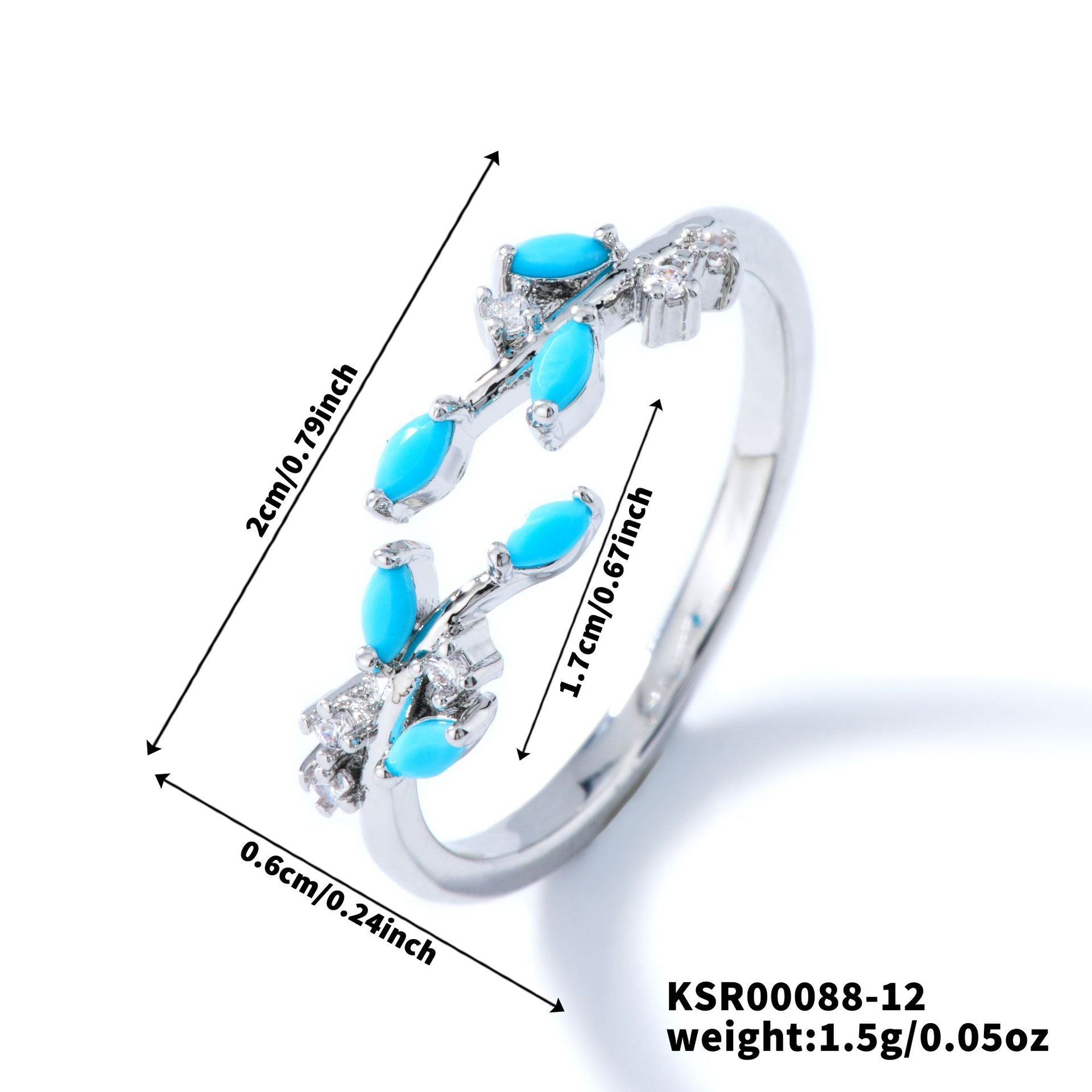 Womens Personality Leaf Ring Vera Lux