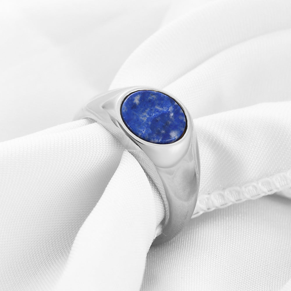 Stainless Steel Ring With Cats-eye Gemstone Vera Lux