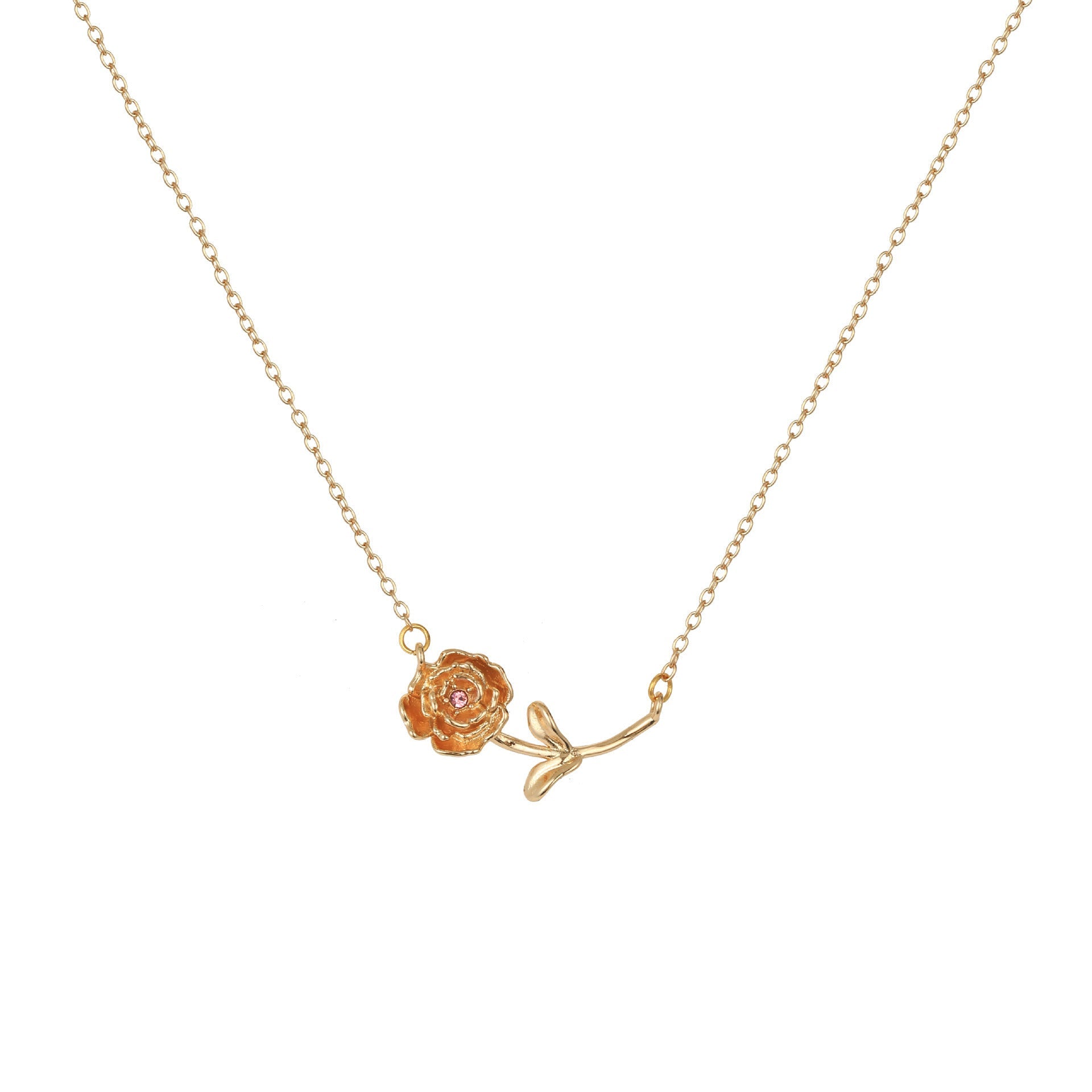 December Birth Flower 3D Pendant Necklace Vera Lux