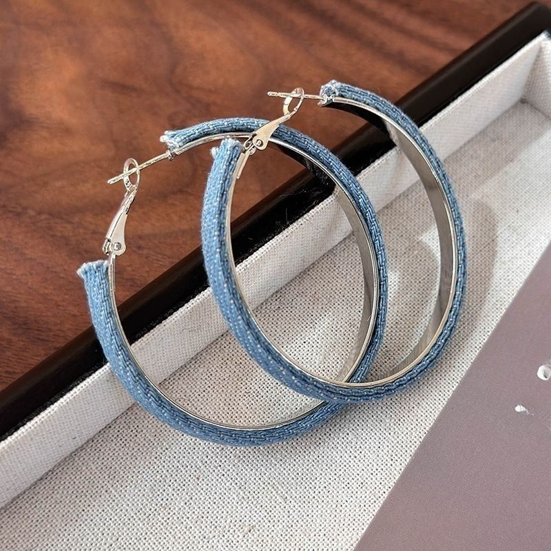 2026 Denim Hoop Earrings, European Style Bold Stage Jewelry Vera Lux