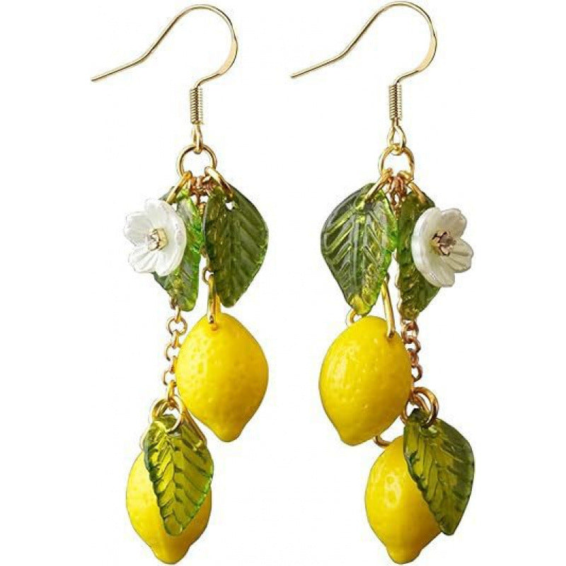 Chinese Advanced Color Creative Plant Pendant Earrings Vera Lux