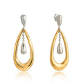 18K gold teardrop-shaped two-tone earrings Vera Lux
