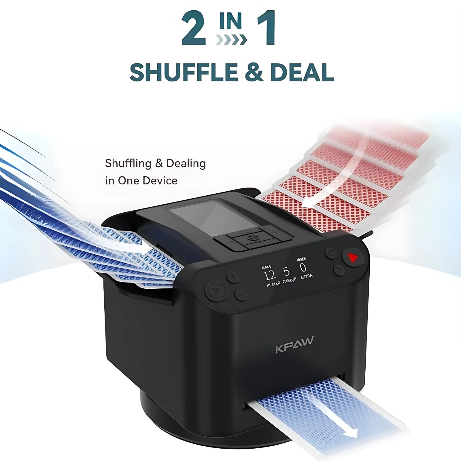 2-in-1 Automatic Card Shuffler & Dealer With 4 Card Drawing Remotes Poker Provoke
