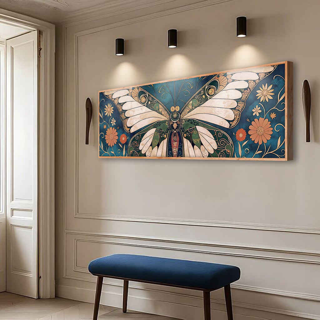 Abstract Vintage Butterfly Wall Art Tailored Canvases