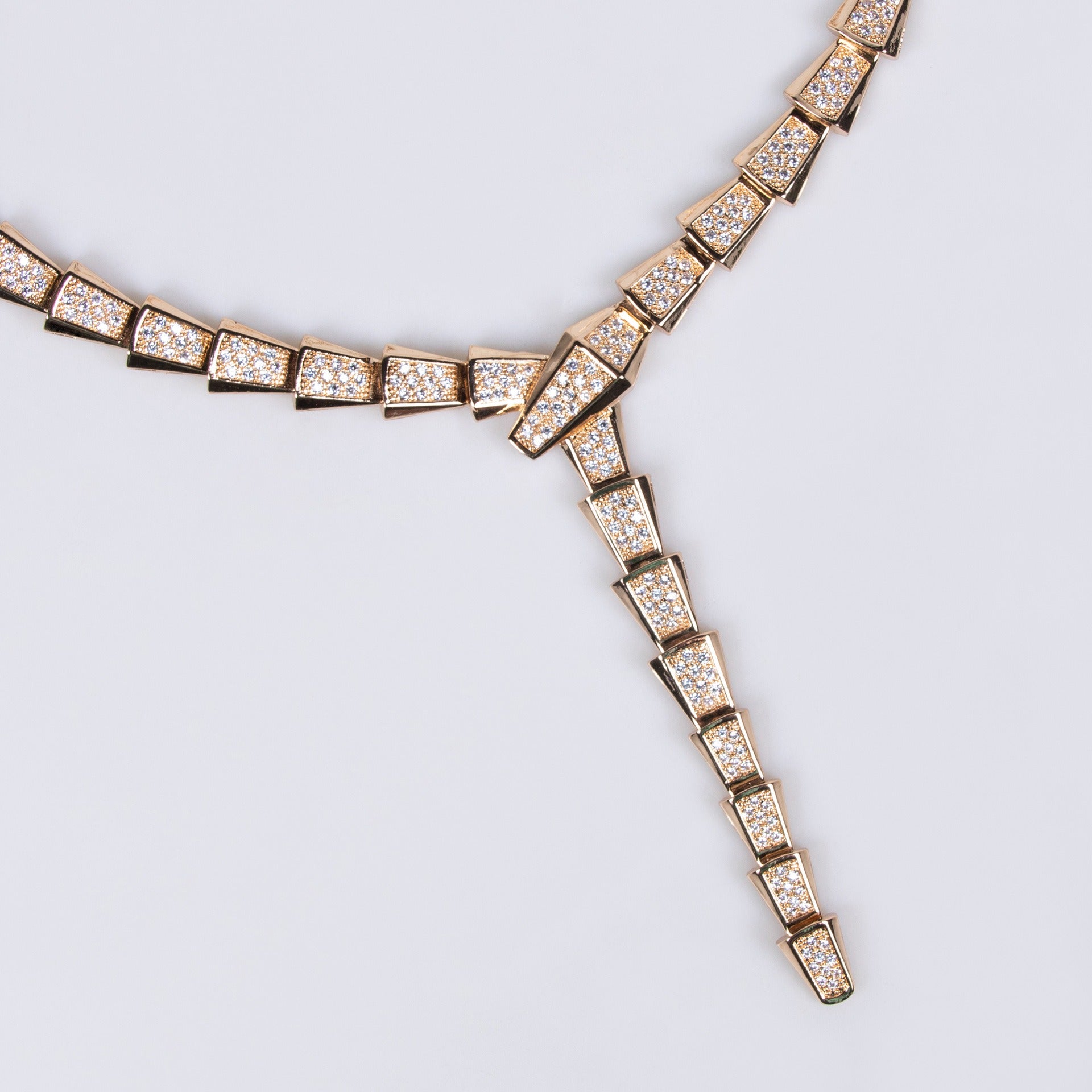 18K Gold Snake-Style Necklace and Earring Set Vera Lux