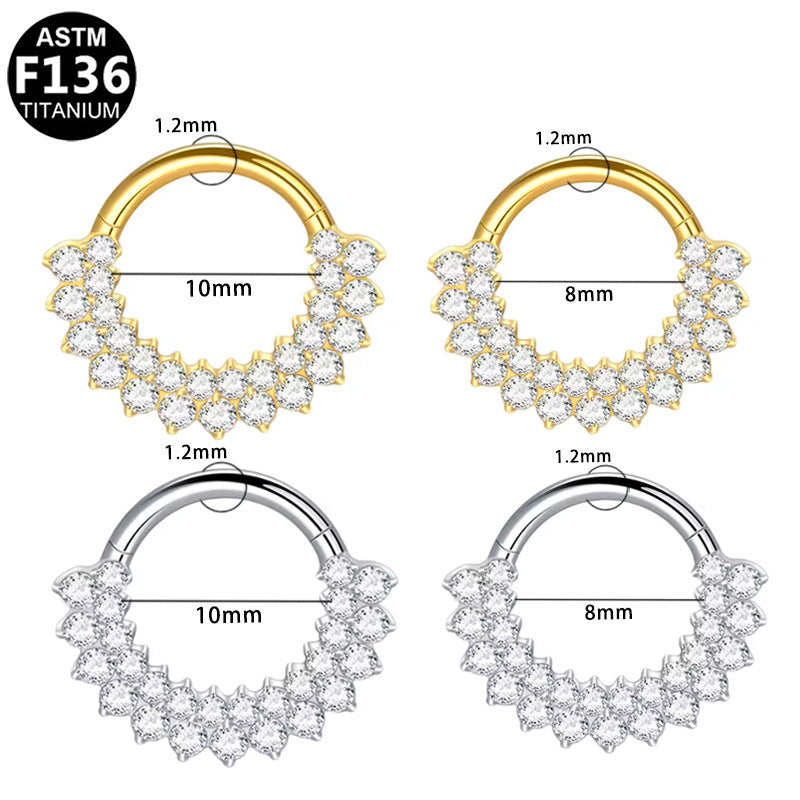 G23 Titanium Alloy Zircon Nose Stud Vera Lux