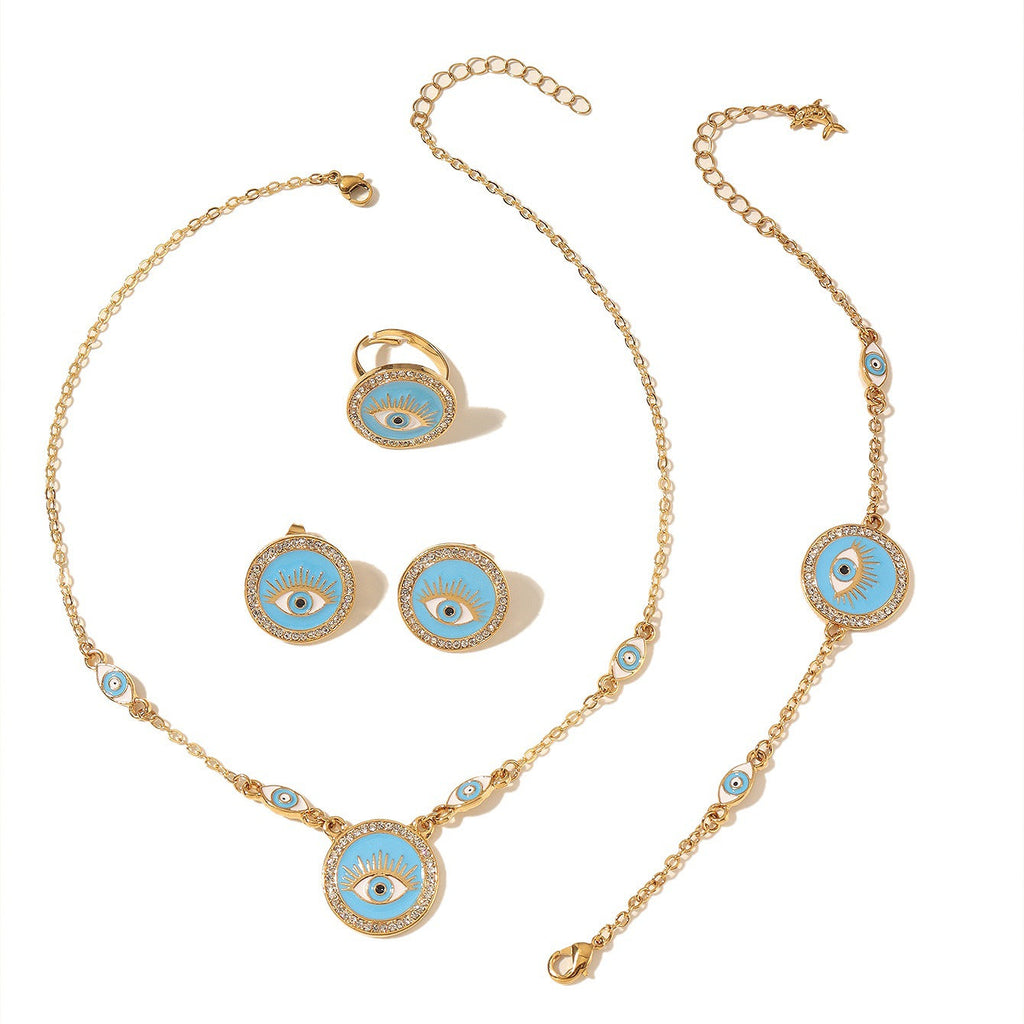Bohemian Evil Eye Necklace, Bracelet and Earring Set Vera Lux