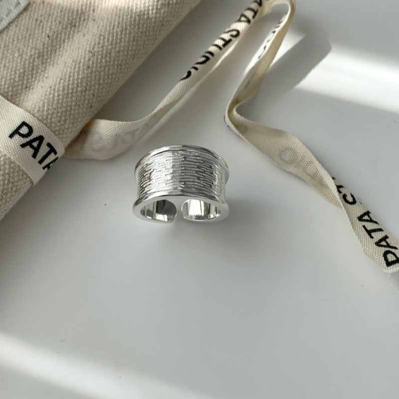 New Korean Style Wave Pattern Wide Band Ring For Women, Minimalist Irregular Cool Style, Versatile Finger Ring, Gift Ready Vera Lux