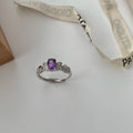 Vintage Vine Oval Gemstone Open Ring For Women, Elegant Luxury Niche Design, Vera Lux