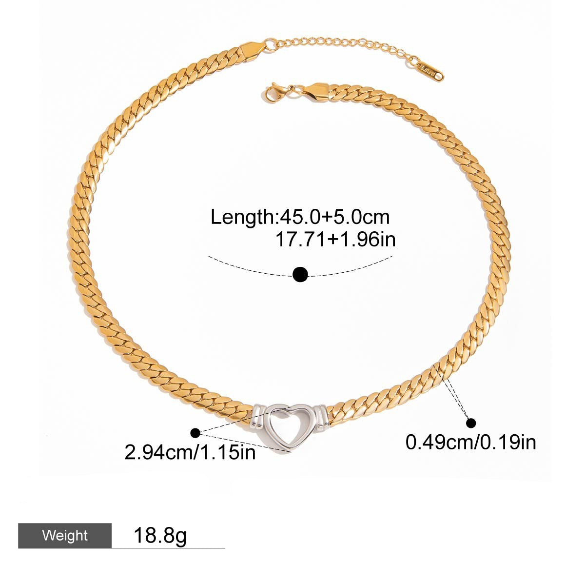 18K Gold Hollow Heart Design Trendy Personalized Necklace Vera Lux