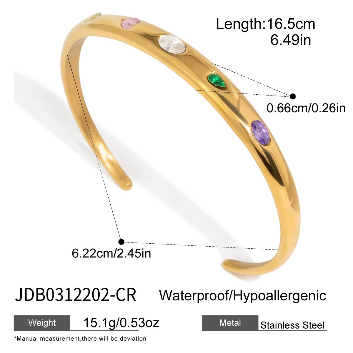 Colorful Zircon Open Bangle Collection Vera Lux
