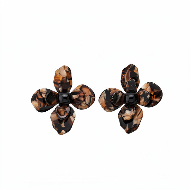 Retro Resin Flower Stud Earrings Vera Lux