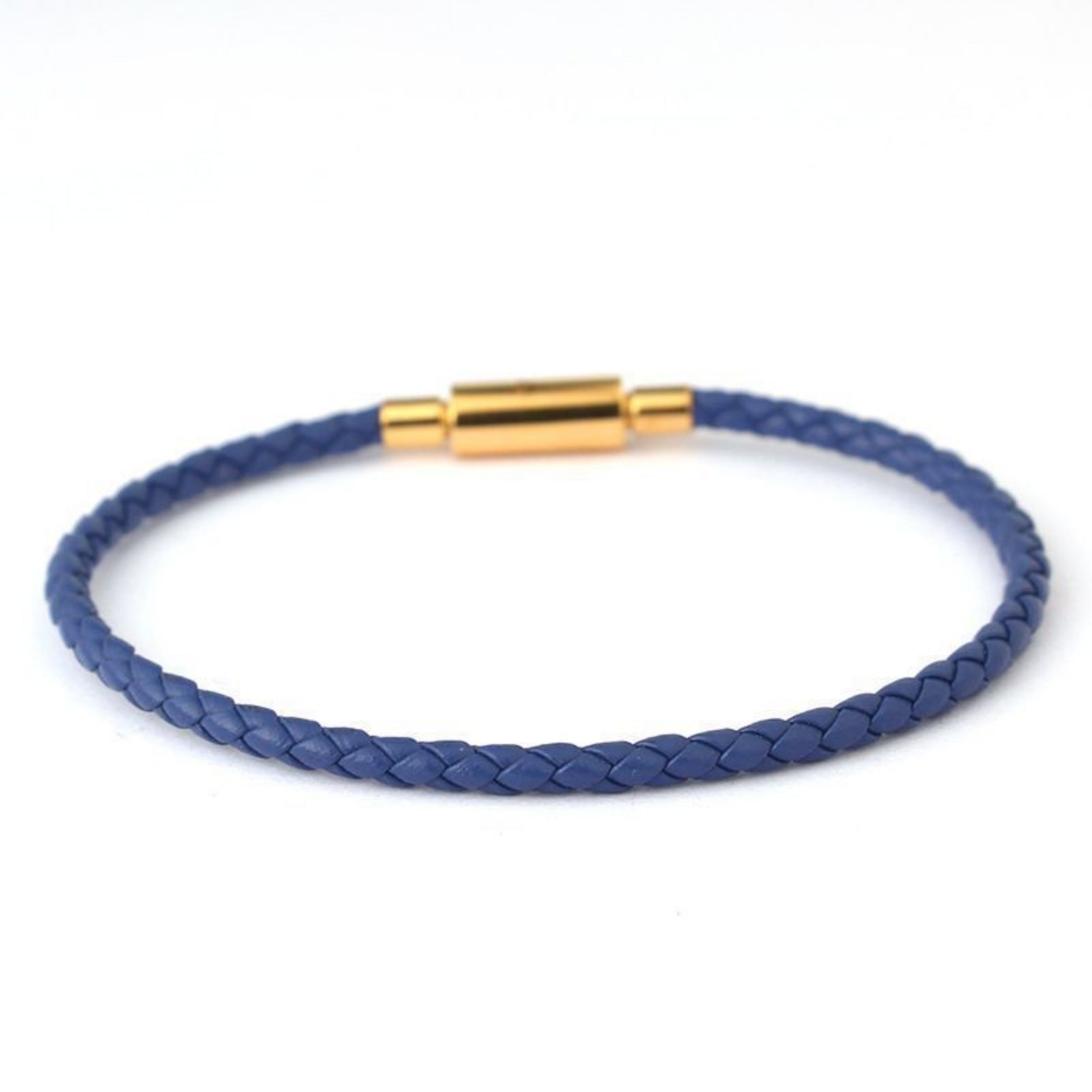 3.0mm Stainless Steel Leather Cord Bracelet With A Single Buckle And Wear-resistant Edging Vera Lux