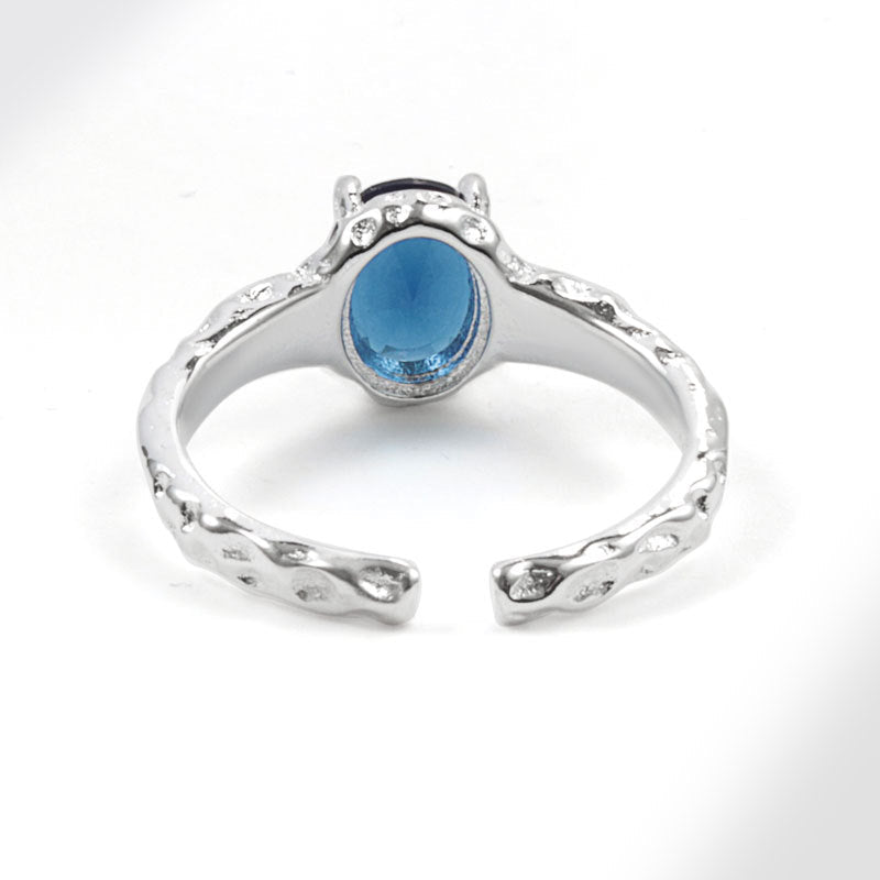 Women's Blue Zircon Fashionable All-Match Open Ring Vera Lux