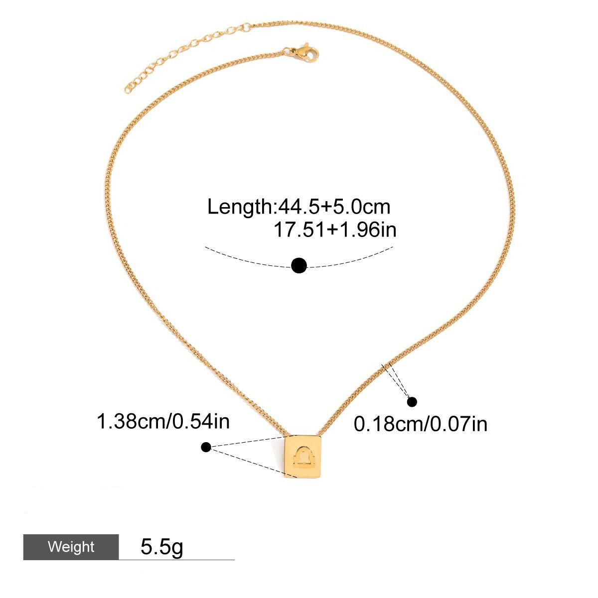 18K gold square necklace with twelve zodiac elements design, classic and fashionable Vera Lux