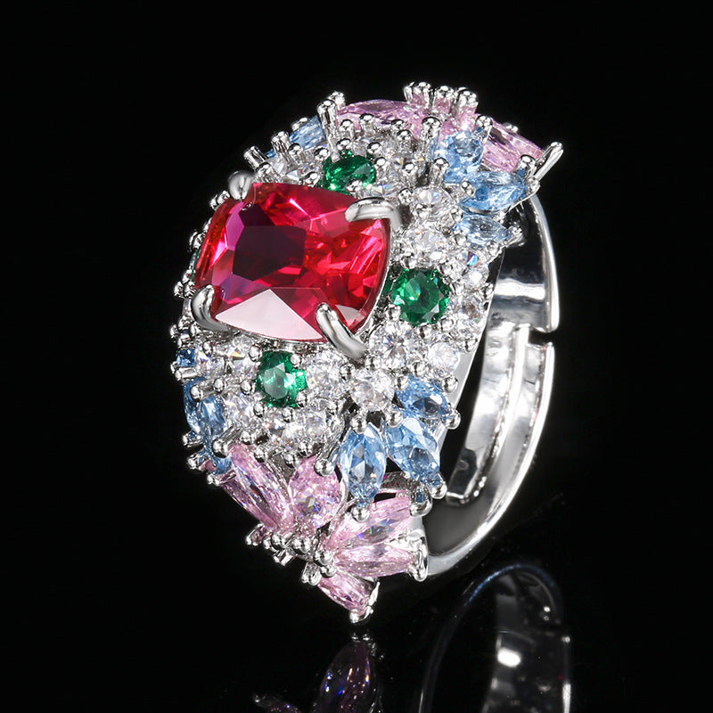 New Fashion Gemstone Ring, European & American Style, High-End, Versatile & Light Luxury For Women Vera Lux