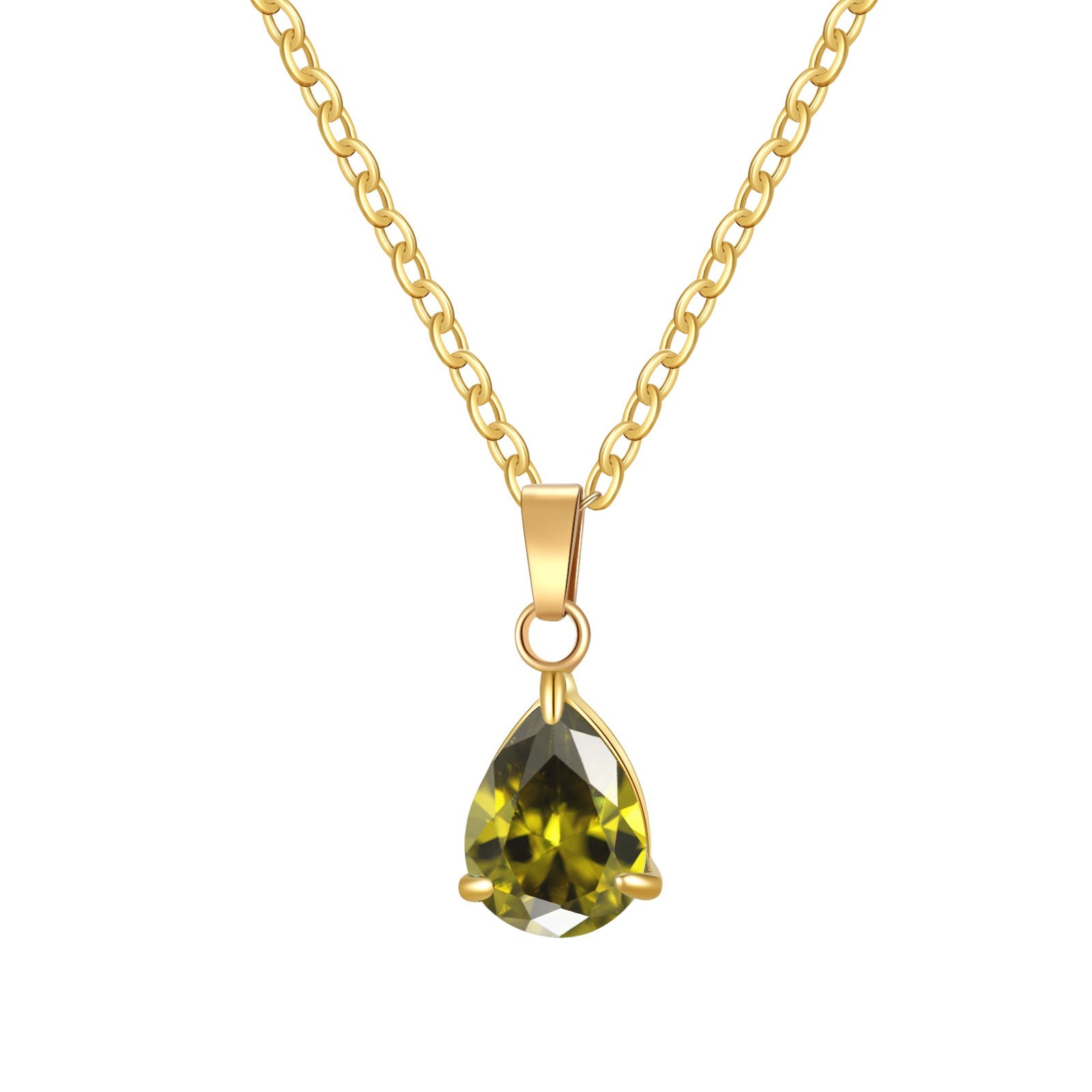 3A Water Drop Zircon Small Pendant Solitaire Pear-Shaped Zircon Womens Clavicle Chain Vera Lux