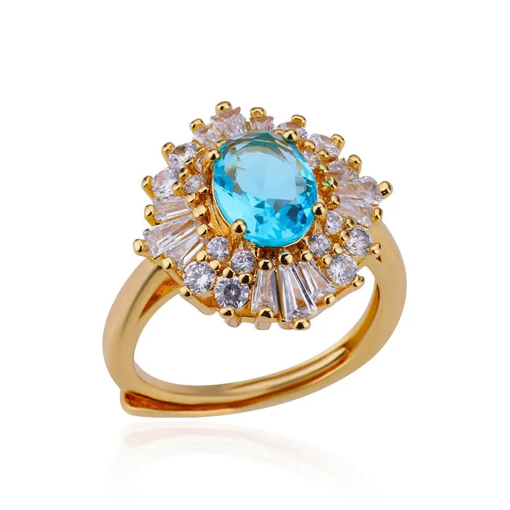 18k Gold-plated Ring, Niche And Unique, With Diamond Setting Vera Lux
