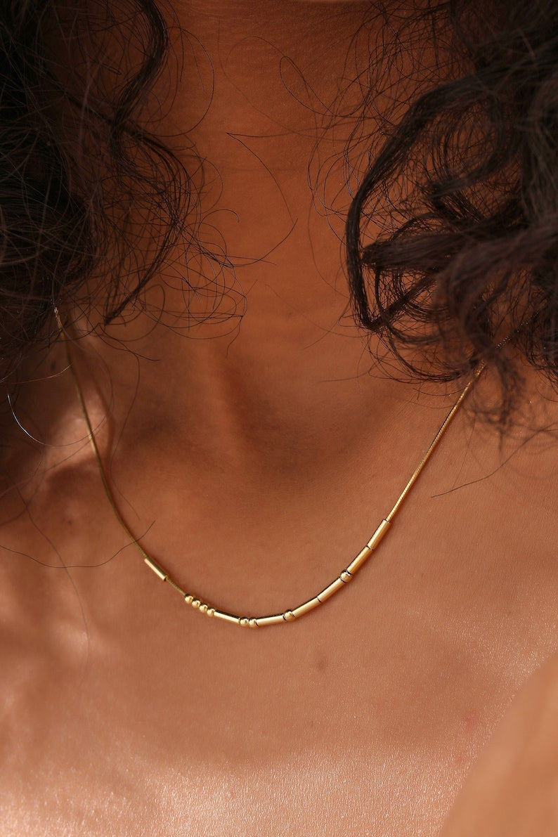Morse Code Custom Name Necklace Vera Lux
