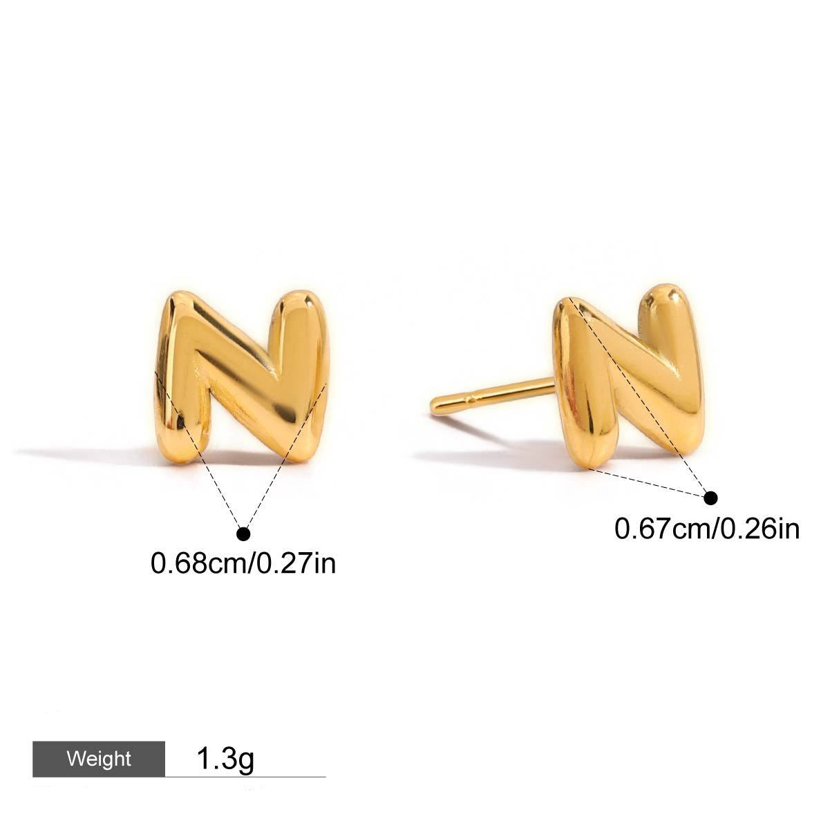 18K gold 26 letters design classic fashion earrings Vera Lux