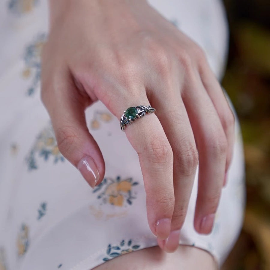 Niche Design Aquamarine Agate Ring For Women Vera Lux