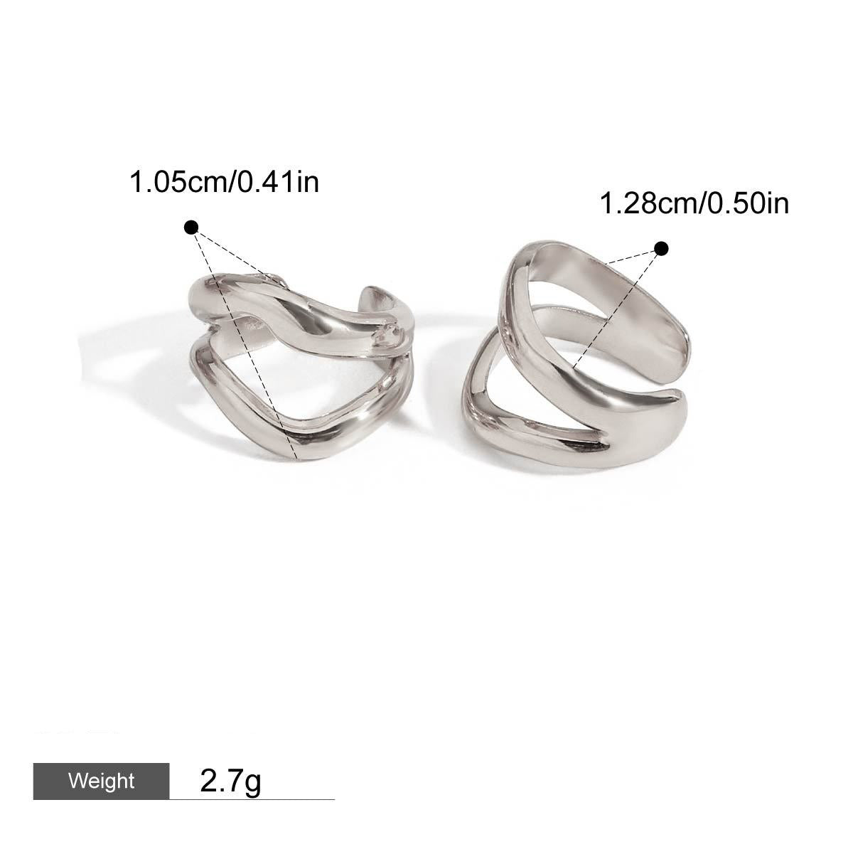 18K gold irregular shape with hollow design simple and elegant earrings Vera Lux