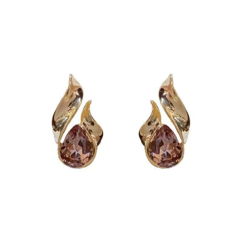2026 Metal Teardrop Stud Earrings, European Retro Light Luxury Jewelry Vera Lux